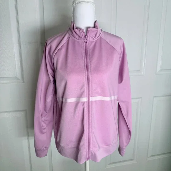 Athletic Works Track Jacket Women XXL 18 Purple Full‎ Zip Raglan Sleeve Sporty