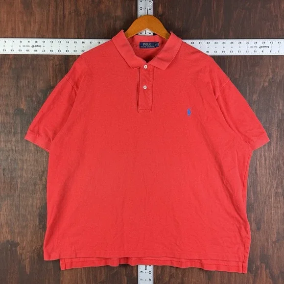 Polo Ralph Lauren Polo Shirt‎ Short Sleeve Classic Fit Logo Pony Red Mens 2XB