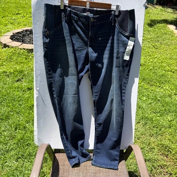Isabel Maternity by Ingrid & Isabel Skinny Jeans Dark Wash Side Panel 16/33R 29
