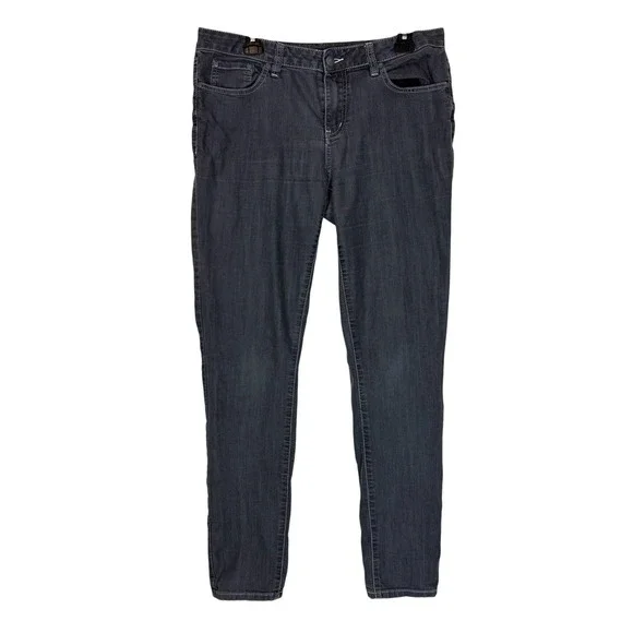 PrAna Jeans Womens 10/30 Gray Dark Wash Slim‎ Straight Mid Rise Stretch Denim