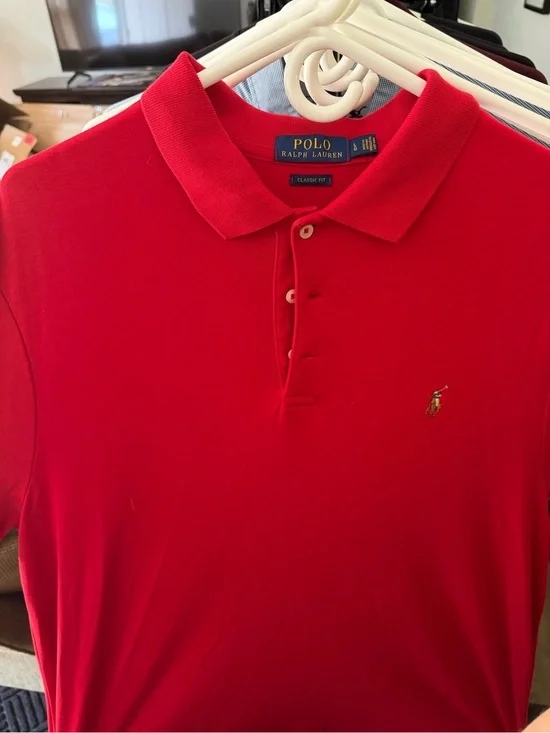 Polo by Ralph Lauren Classic Fit Red Men's Polo Shirt Large