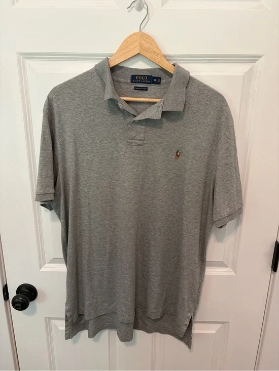 Ralph Lauren Men’s Grey Polo Shirt with Embroidered Logo