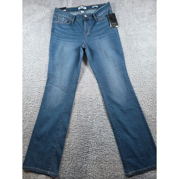 Nine West Gramercy Mini Boot Jeans 4 Blue Womens Modena Bootcut NWT