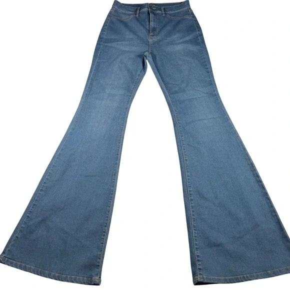 Fashion Nova Flare Jeans Womens 11‎ (28x34) Blue Deep In My Soul High Waisted