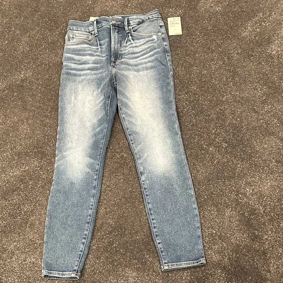 NWT Good American  Good Waist Skinny Jeans Womens Light Wash High-Rise Slim Jean
