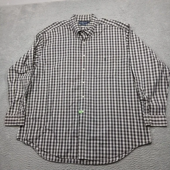 Ralph Lauren Shirt Mens 2XL Plaid Button Down Classic Big Shirt‎