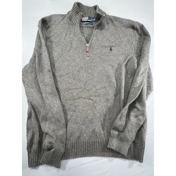Polo‎ Ralph Lauren 100% Cotton Sweater Exclusive Decoration Gray Size XL