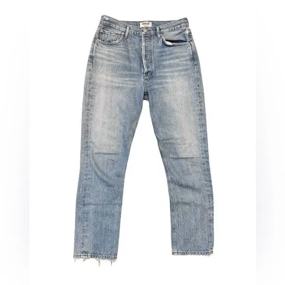 Agolde Riley High Rise Straight Crop jeans denim in Blur 26