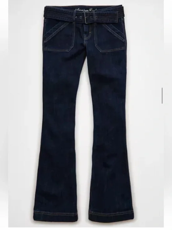 American Eagle Outfitters Dark Blue Bootcut Jeans NO belt