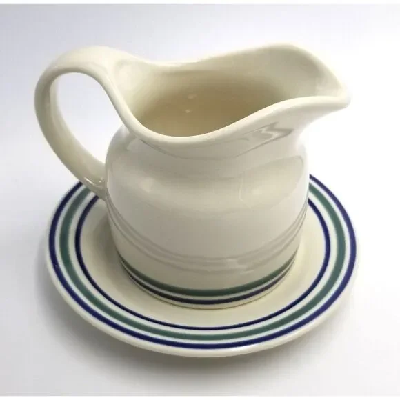 Pfaltzgraff Riverview Perennials Gravy Boat and Underplate Vintage New in Box