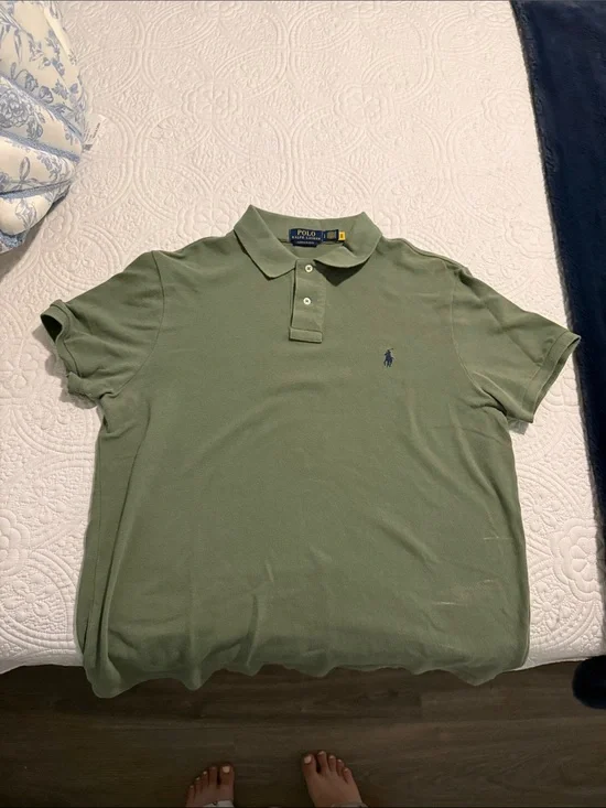 Polo by Ralph Lauren Men's Olive Green Custom Slim Fit Polo Shirt