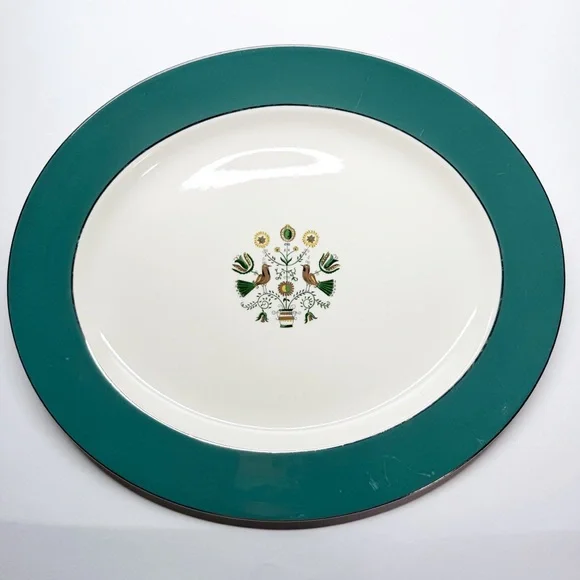 Vtg Homer Laughlin Cavalier Eggshell Persian Garden Serving Platter 15” B56N5