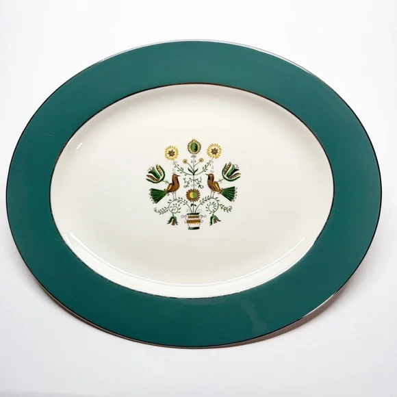Vintage Homer Laughlin Cavalier Eggshell Persian Garden Platter 11.75” E56N5