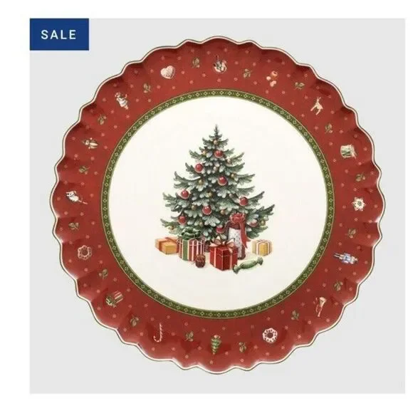 Villeroy & Boch Toy's Delight Large Cake Plate 33cm 14-8585-2200 Christmas