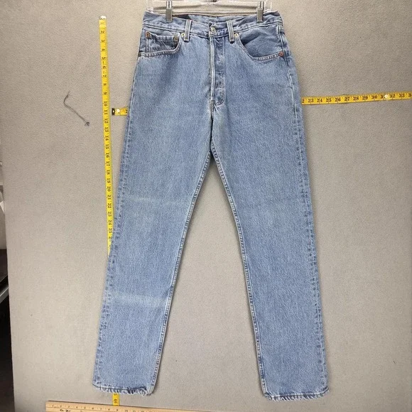 Vintage Levis 501 Jeans Womens Blue Regular Straight Button Fly Fits 30x34