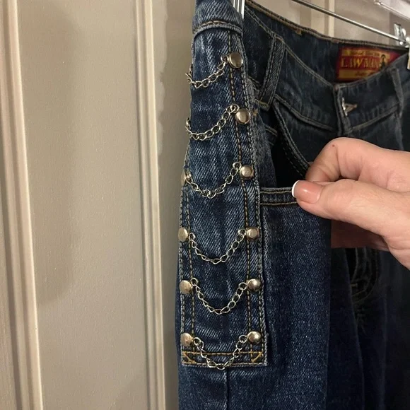Vintage Lawman  Western Jeans  chain design, size 7