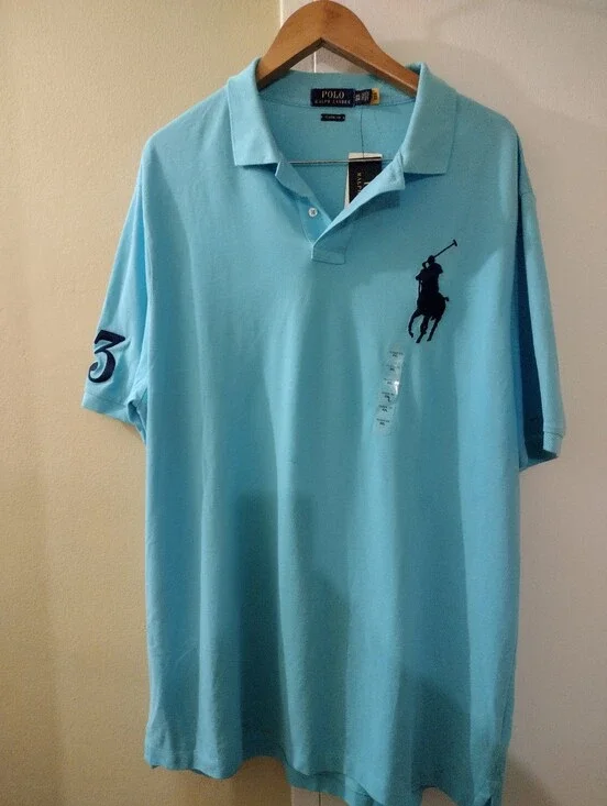 Ralph Lauren Polo Shirt in Light Blue with Navy Logo