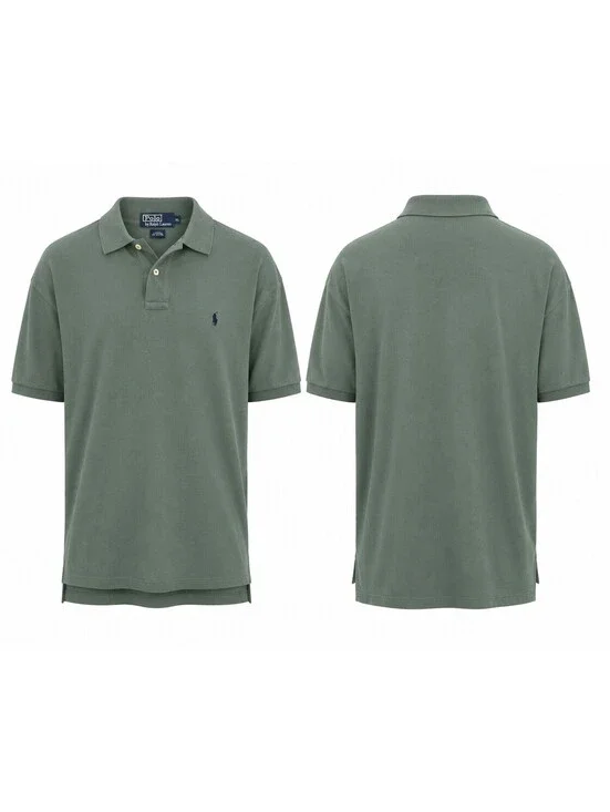 Polo by Ralph Lauren Men's Dusty Green Iconic Mesh Golf Shirt - XL