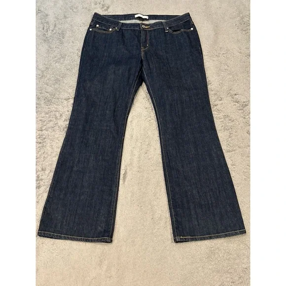 Levis 545 Low Boot Cut Jeans Womens 16 Medium Dark Wash Stretch Denim Blue