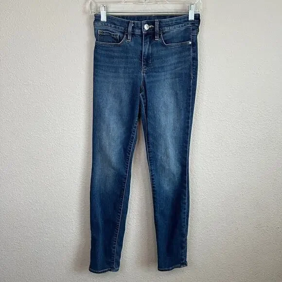 Athleta Sculptek Jeans Women's 25 High Rise Skinny Leg Azure Wash Stretch Denim