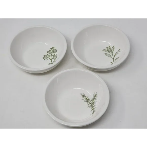 Harry & David‎ Ceramic Dipping Bowls 3-Piece Set Herb Pattern
