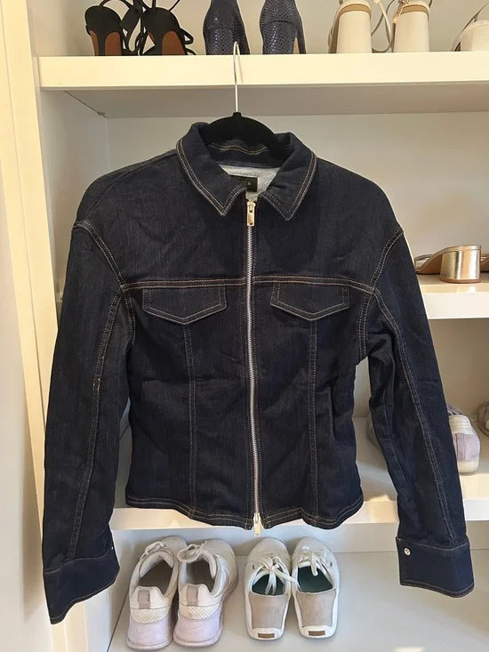 Zara Dark Blue Denim Jacket-Pant Set
