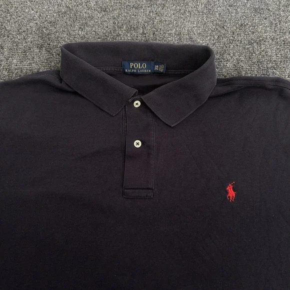 Polo Ralph Lauren Polo Shirt Mens 2XB Navy‎ Blue Short Sleeve Pony Preppy READ