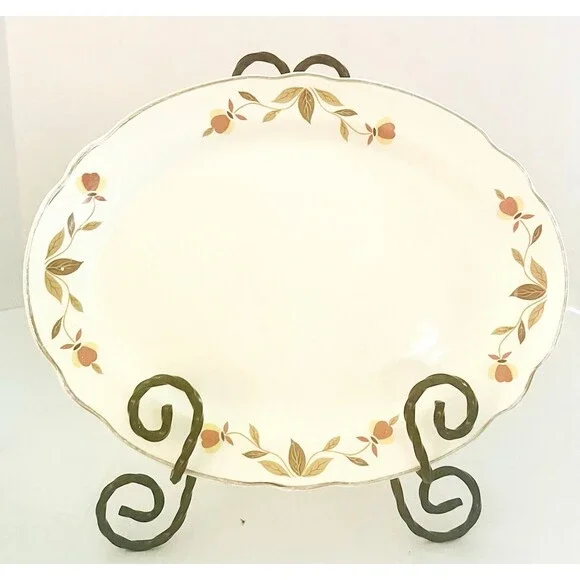 Autumn Leaf Hall China Mary Dunbar Oval Serving Platter 9” Vintage