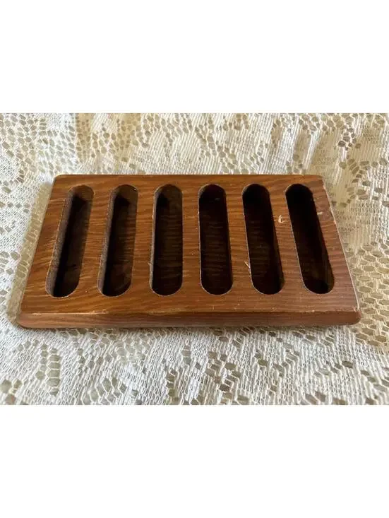 Vintage Wooden Coaster Holder or Trivet