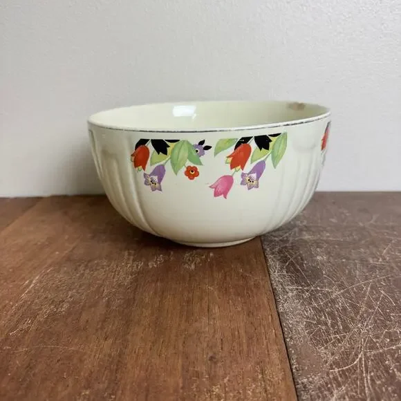 Hall's Kitchenware Vintage‎ Crocus Poppy Floral Nesting Mixing Serving Bowl