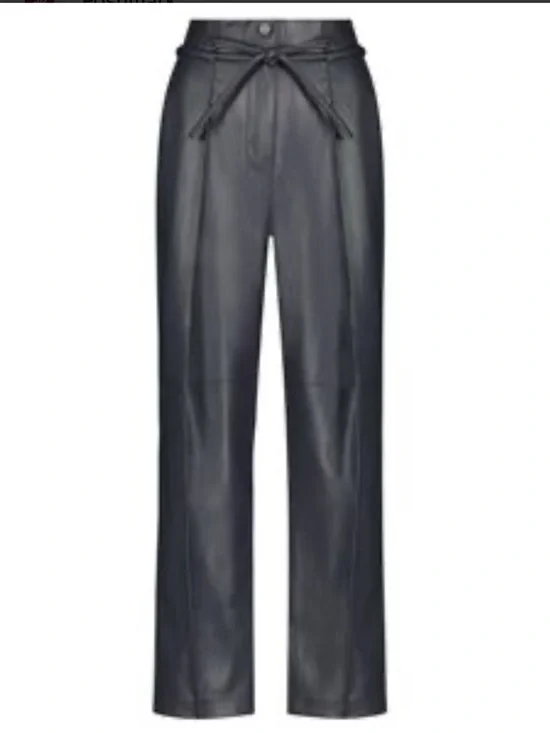 Nwt MAYSON the label Vegan Leather Pant in Black periscope 4 wide leg pleated