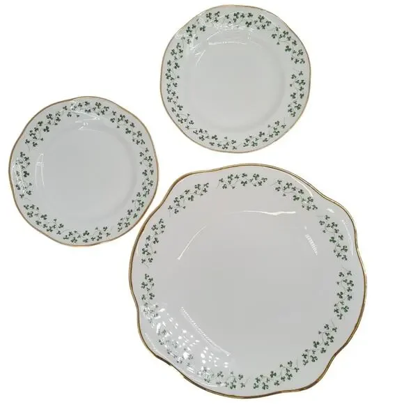 Royal Tara Shamrock Dessert Plates with Serving Platter Irish China‎ cottagecore