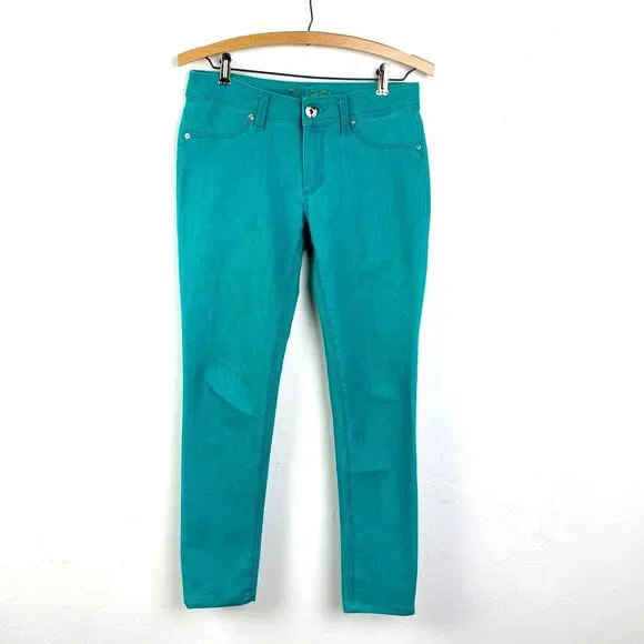 DL1961 Emma Leggings Jeans Woman Aqua Blue Low Waist 30x28