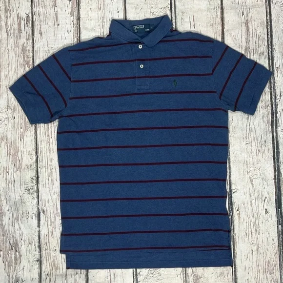 Polo Ralph Lauren Striped Classic Golf Preppy Short Sleeve Tennis Shirt