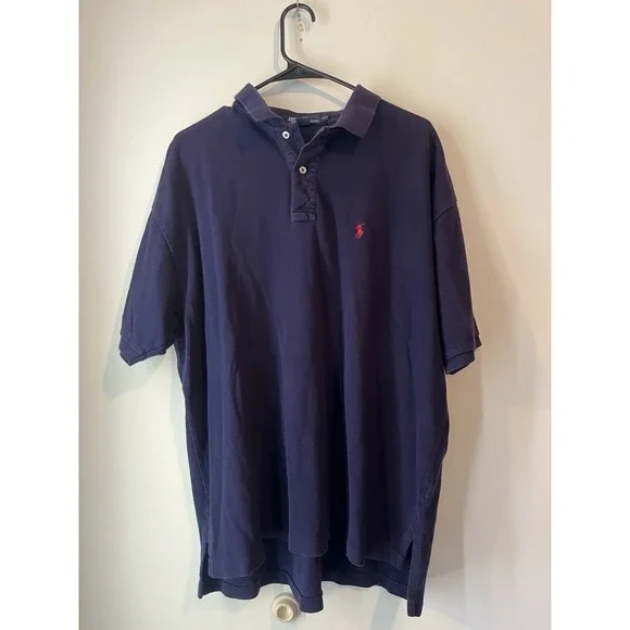 Vintage Polo Ralph Lauren Short Sleeve Polo Shirt Mens XXL‎ Navy Blue Pony Logo