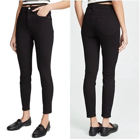 FRAME Ali High Rise Cigarette Black Stretch Jeans Classic 5 Pocket Size 29