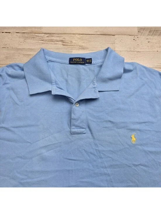 Polo Ralph Lauren S/S Shirt 4XLT Tall Blue Cotton Pony Logo Golf Preppy Casual