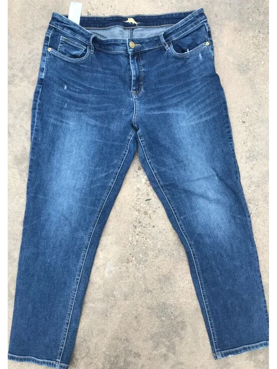 Tommy Bahama Jeans Mens 12/31 Blue Straight Leg Denim Light Wash 5 Pocket Casual