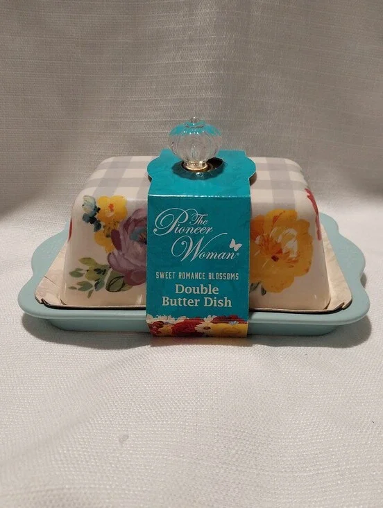 The Pioneer Woman Sweet Romance Blossoms Double Butter Dish NWT
