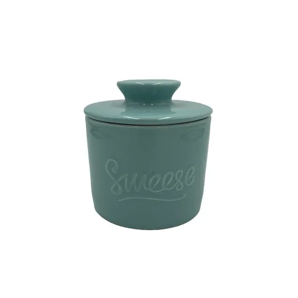 Sweese French Butter Bell Butter Keeper Crock‎ Turquoise Blue