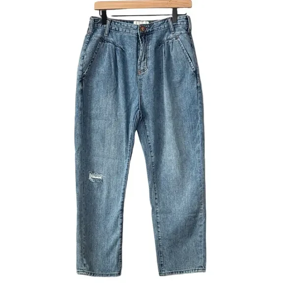 One Teaspoon Streetwalker Y2K High Rise Pleated Balloon Medium Wash Jeans