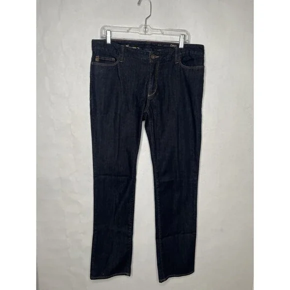 Eddie Bauer Jeans Women 12L Curve Slim Straight Long Tall Dark Wash