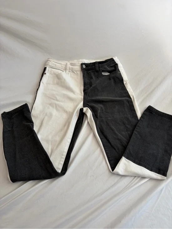 Cello White and Black Two-Tone Jeans