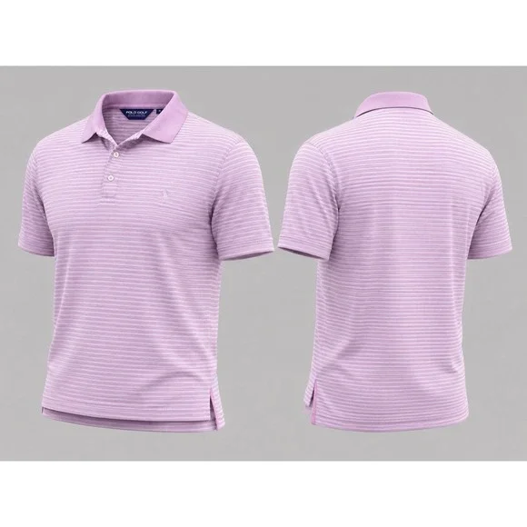 Polo Ralph Lauren Men's Pink White Stripe Cotton Polo Shirt Sz M