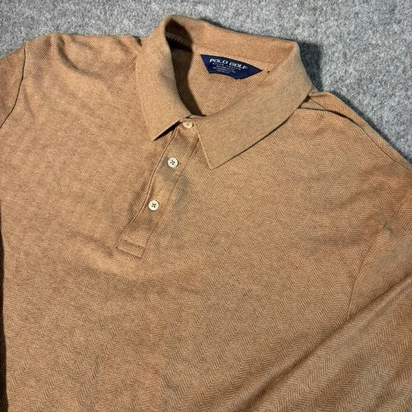 Polo Golf Polo Ralph Lauren Shirt Mens Xl Brown Cashmere Silk Long Sleeve Button
