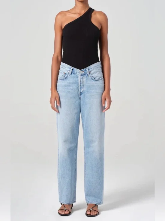 AGOLDE high waisted V waist baggy jeans size 24 light wash