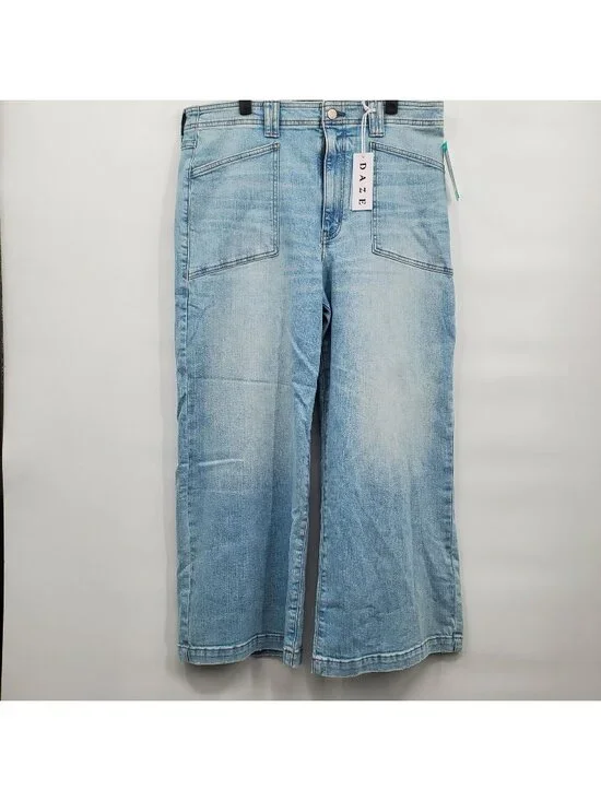 Daze Denim Valley Girl Ankle Wide Leg Jeans Denim Pants Women Size 32 NWT