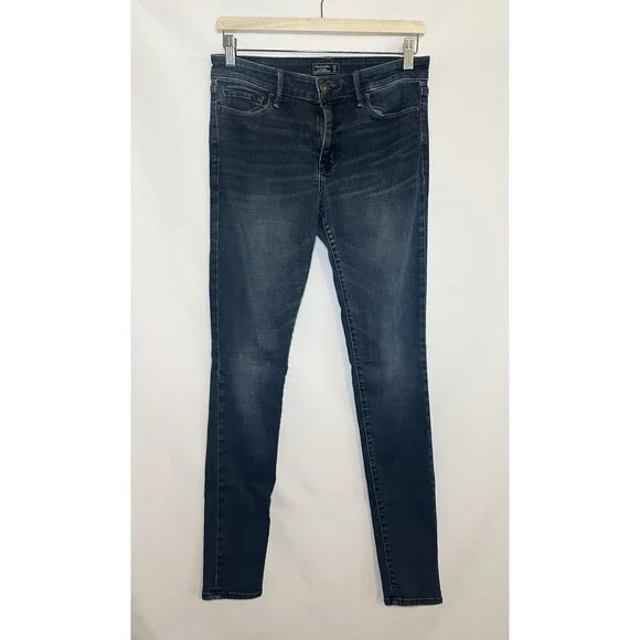 ABERCROMBIE & FITCH Harper Super Skinny Denim‎ Blue Jeans Women's Tall 27/4 LONG