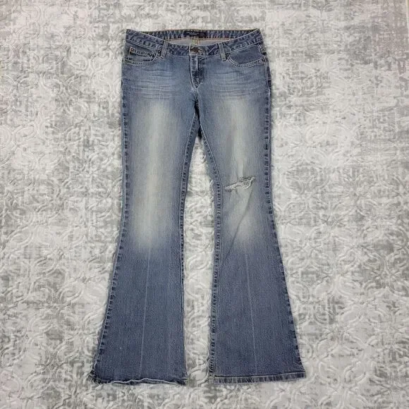 Vintage American Eagle Jeans Womens 6 Blue Favorite Fit Distressed Flare Y2K