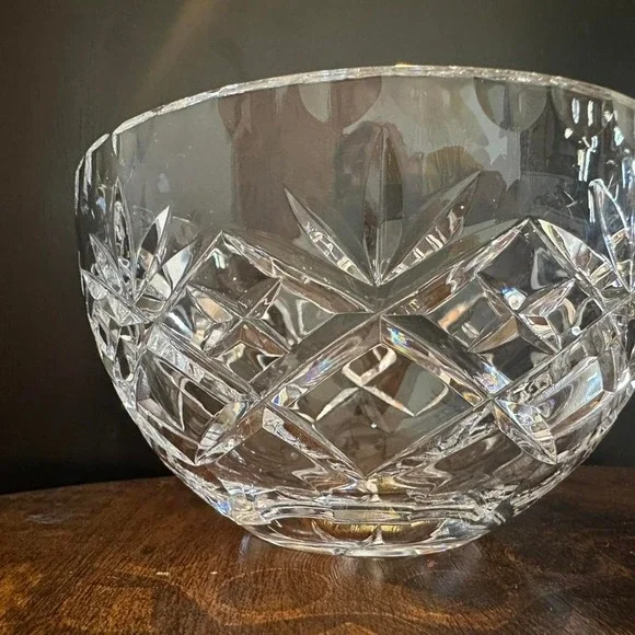 Ceska led crystal bowl with intricate cut design